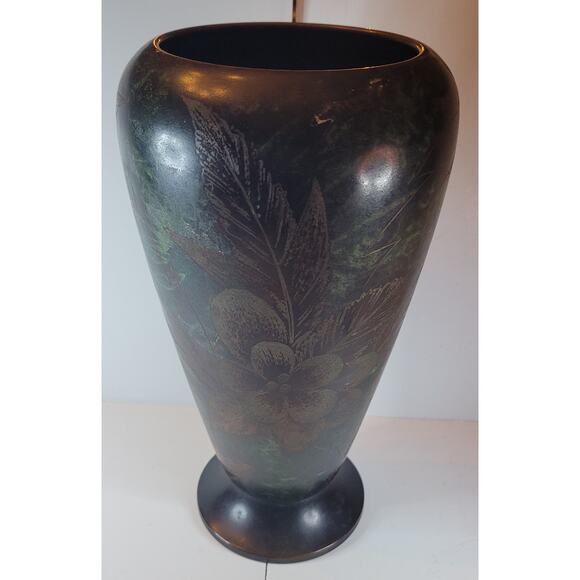 Vintage 1920s-30s WMF Germany Etched Copper Vase, ? Albert Merkle design, 10" - Picture 4 of 6